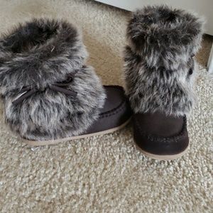 Suede Toddler Faux Fur boots